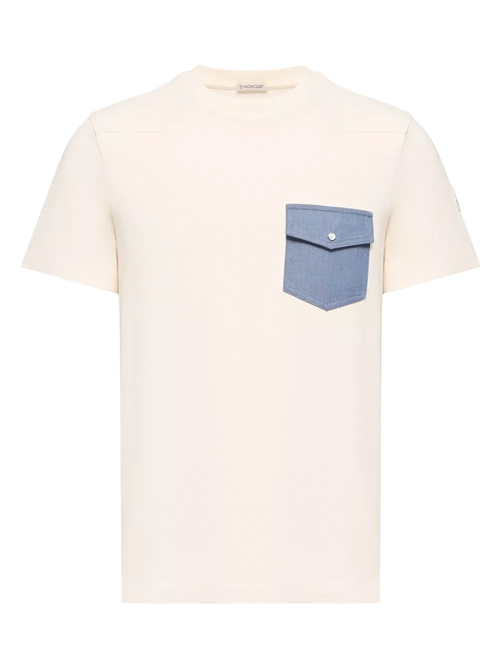 Cotton Jersey T-shirt With Denim Pocket Cotton Jersey T-shirt With Denim Pocket