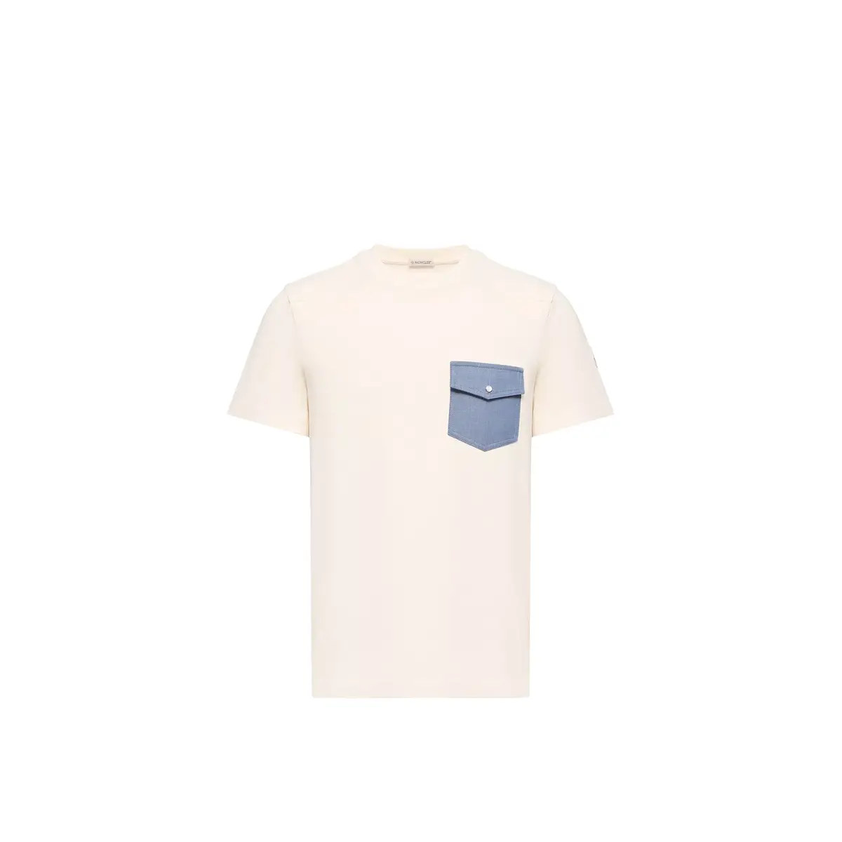 Cotton Jersey T-shirt With Denim Pocket