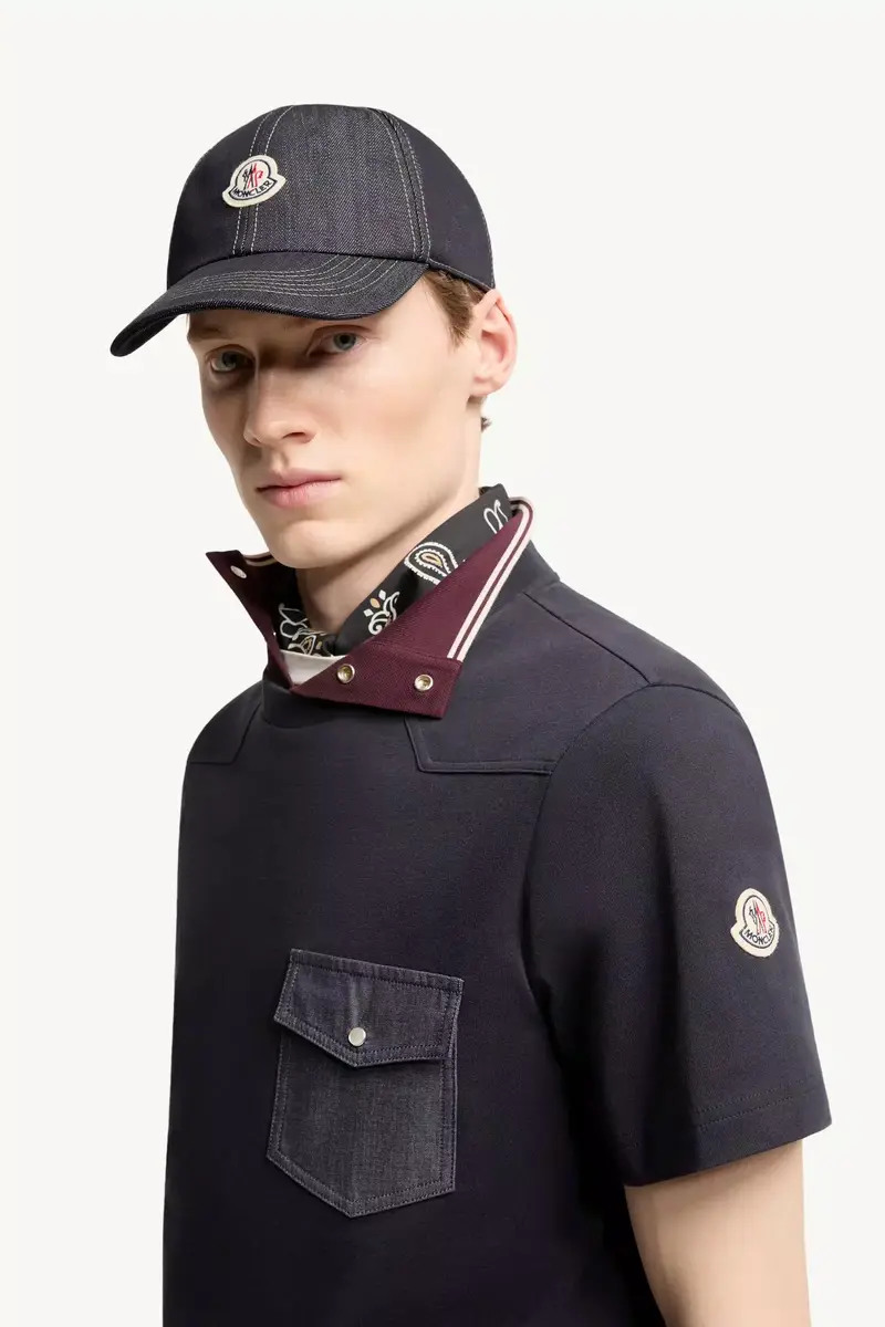 Moncler Cotton Jersey T-shirt With Denim Pocket | Thumbnail 4 Moncler Cotton Jersey T-shirt With Denim Pocket | Thumbnail 4