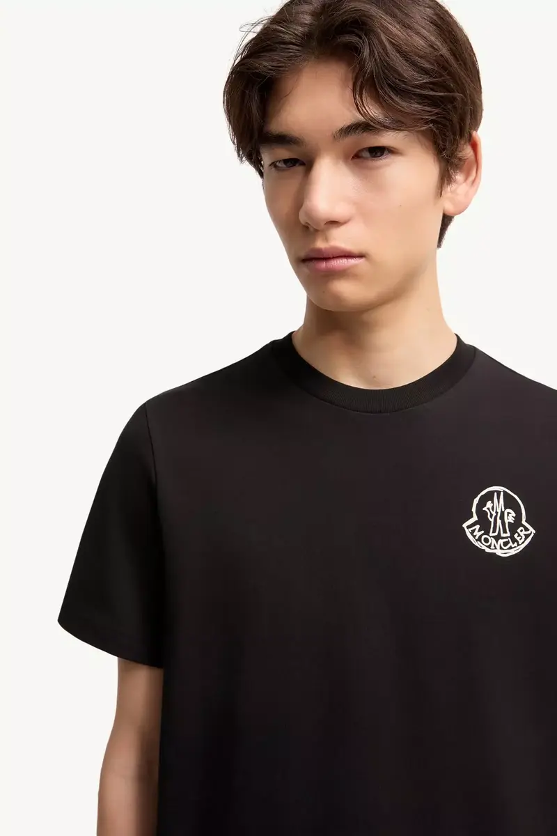 Moncler Cotton Jersey Logo Patch T-shirt | Thumbnail 6