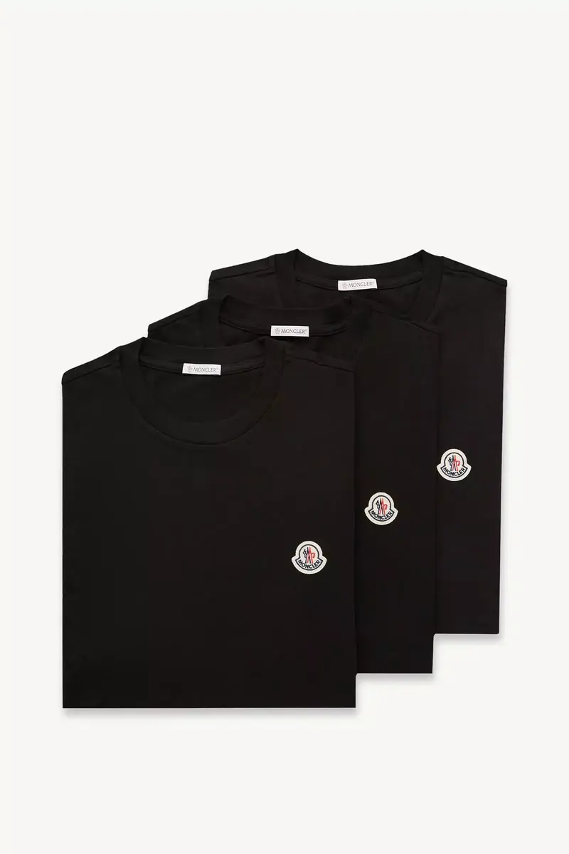 Moncler Logo Patch Cotton T-shirt (pack Of Three) | Thumbnail 2 Moncler Logo Patch Cotton T-shirt (pack Of Three) | Thumbnail 2