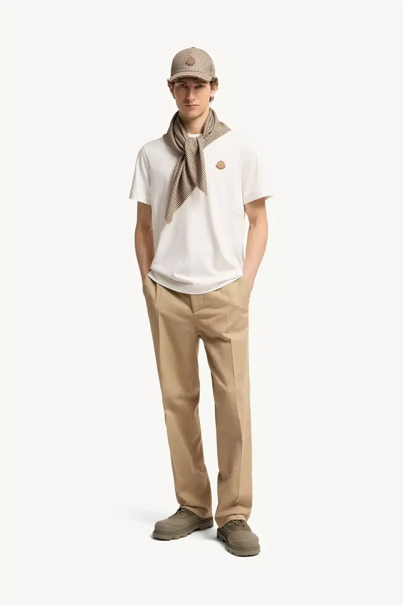 Moncler Double Leather Logo Cotton T-shirt | Thumbnail 2 Moncler Double Leather Logo Cotton T-shirt | Thumbnail 2