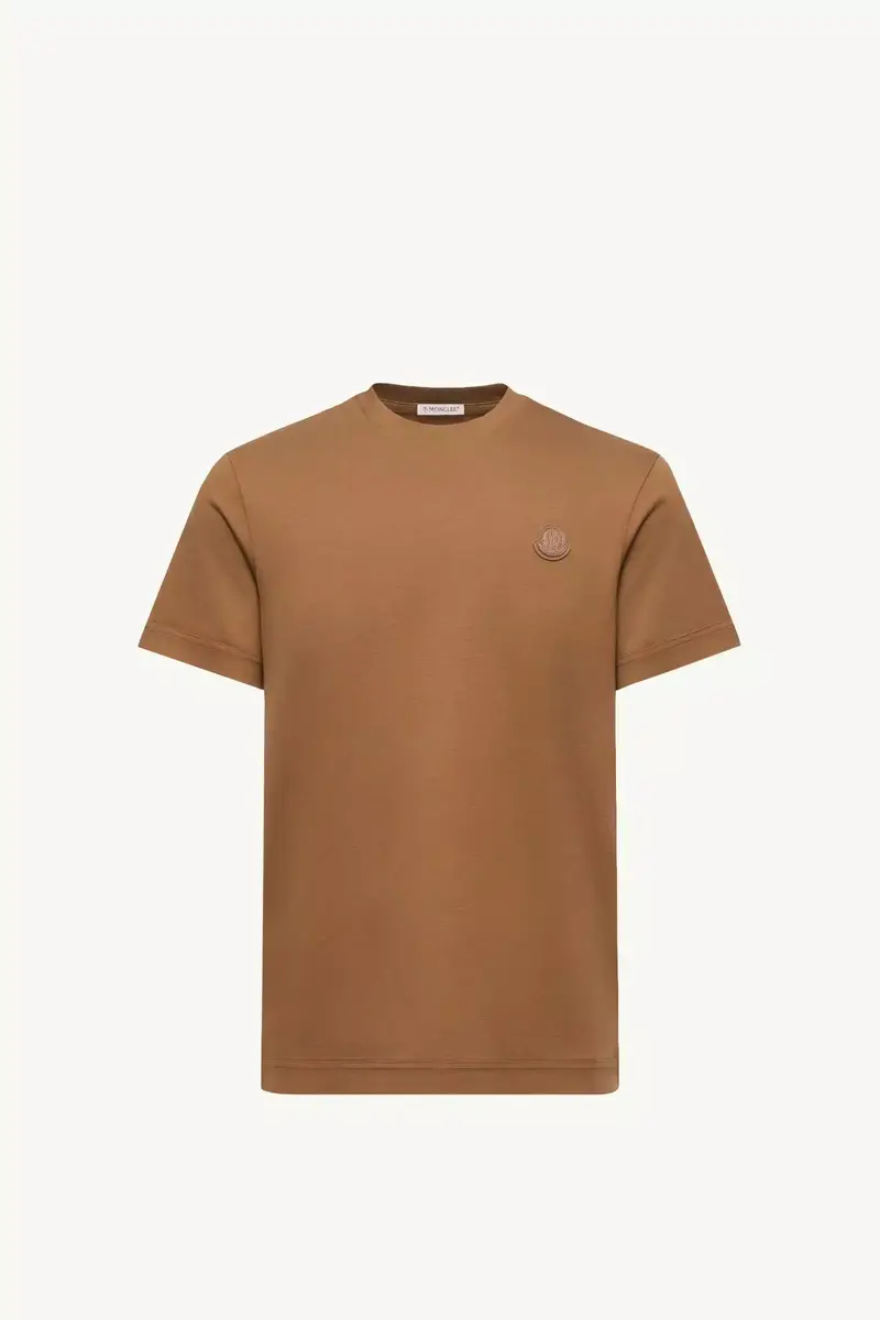 Moncler Double Leather Logo Cotton T-shirt | Thumbnail 2 Moncler Double Leather Logo Cotton T-shirt | Thumbnail 2