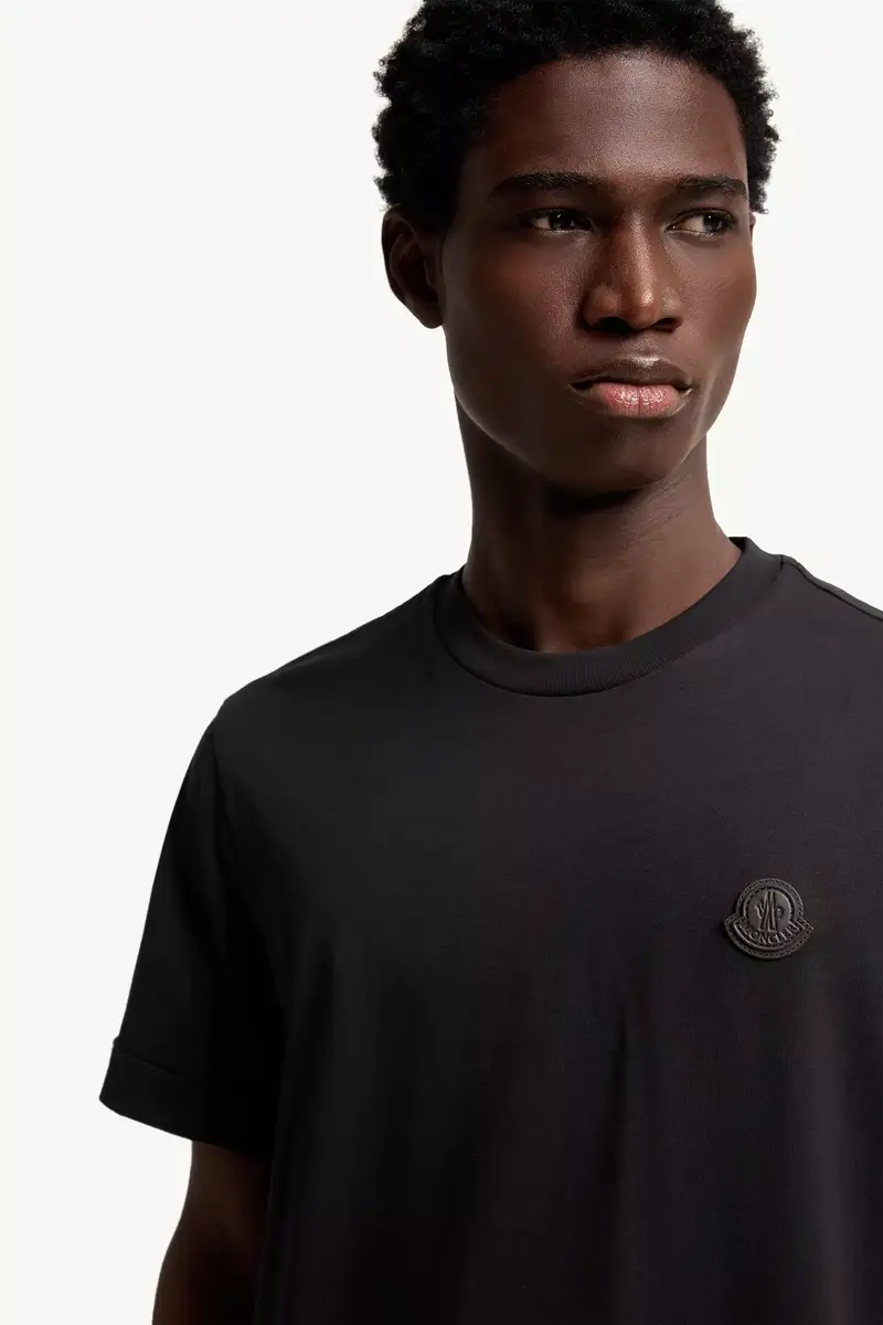 Moncler Double Leather Logo Cotton T-shirt | Thumbnail 6 Moncler Double Leather Logo Cotton T-shirt | Thumbnail 6