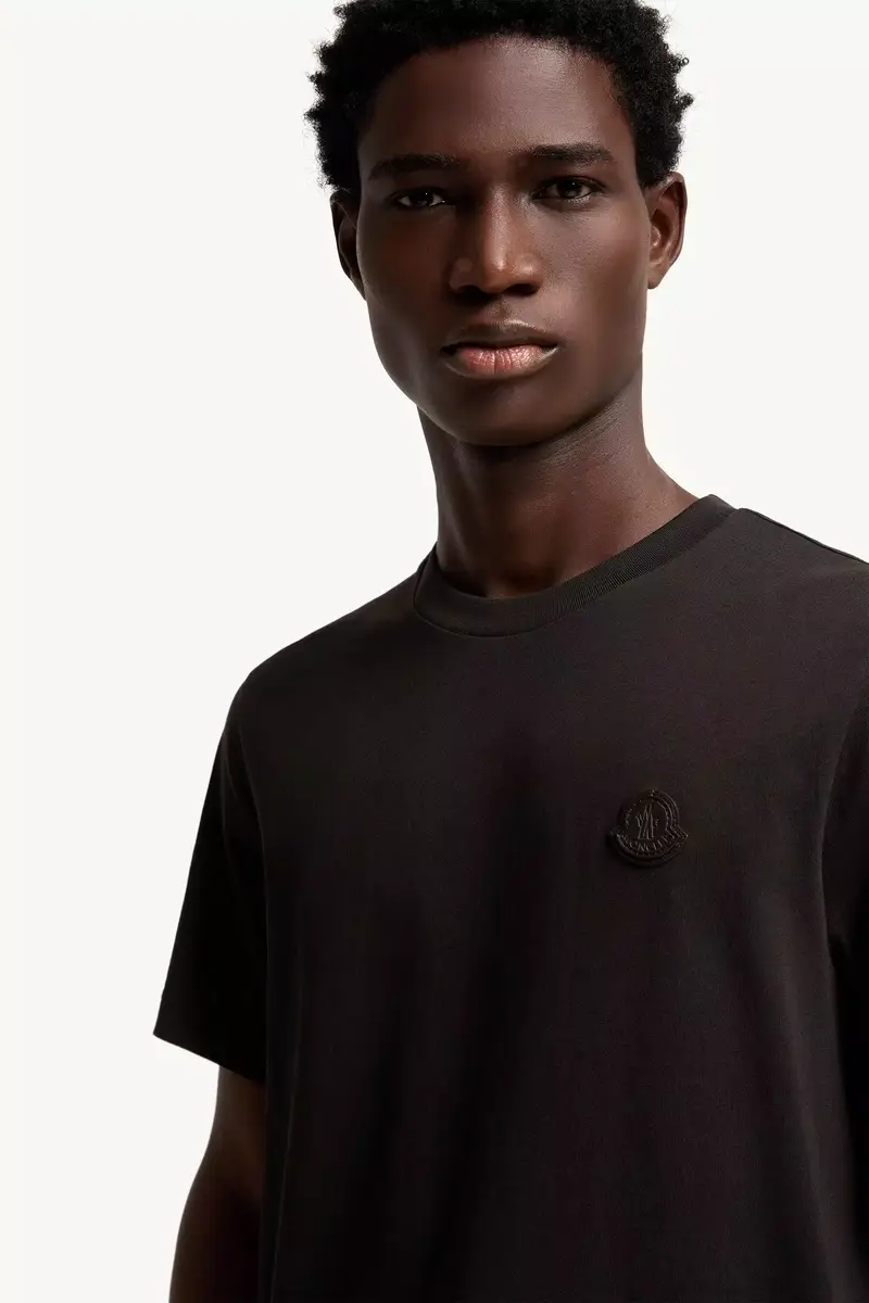 Moncler Double Leather Logo Cotton T-shirt | Thumbnail 6 Moncler Double Leather Logo Cotton T-shirt | Thumbnail 6