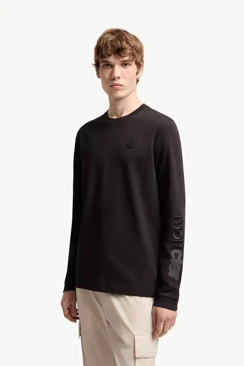 Moncler Cotton Jersey Long Sleeve T-shirt | Thumbnail 5 Moncler Cotton Jersey Long Sleeve T-shirt | Thumbnail 5