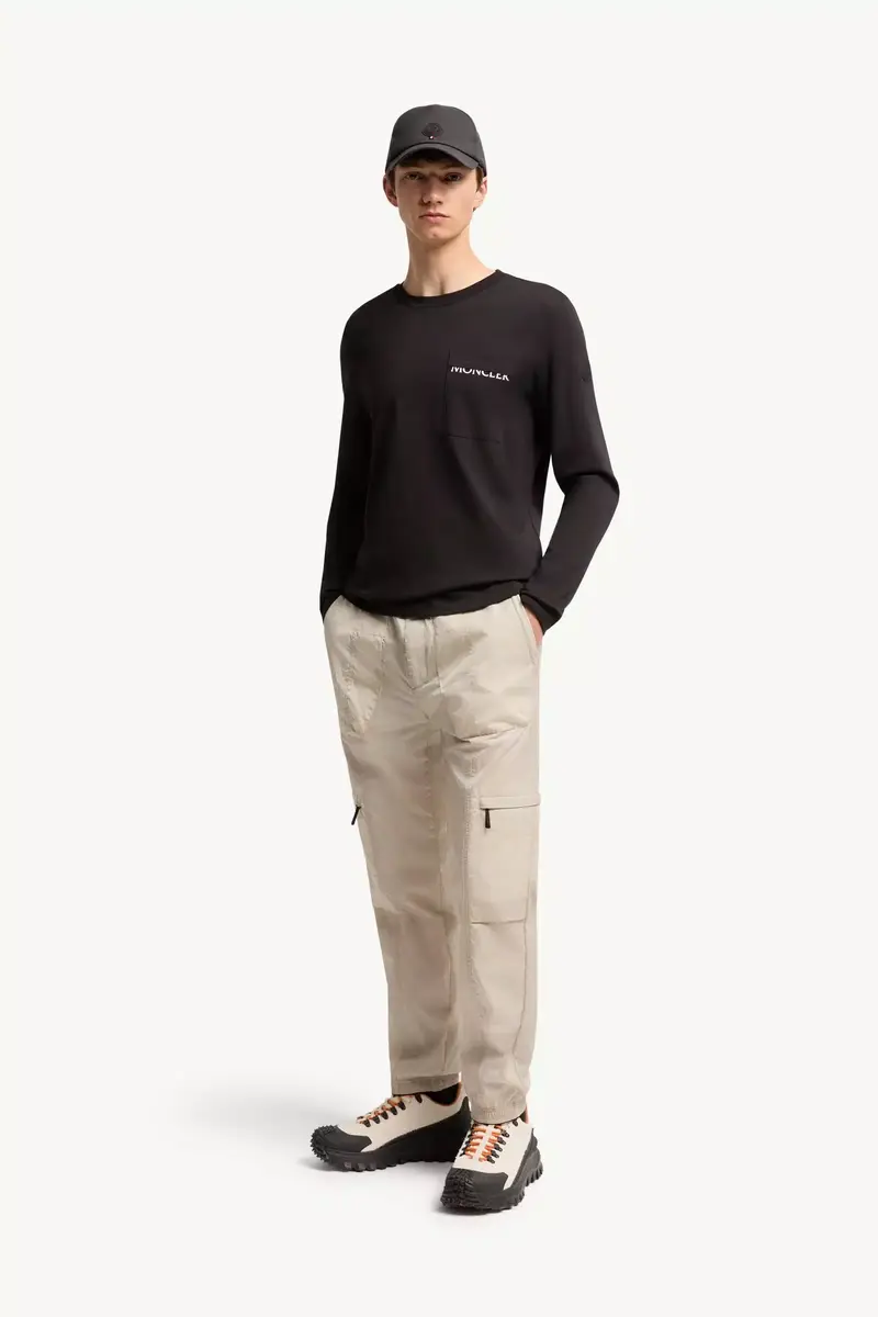 Moncler Logo Cotton Long Sleeve T-shirt | Thumbnail 3 Moncler Logo Cotton Long Sleeve T-shirt | Thumbnail 3