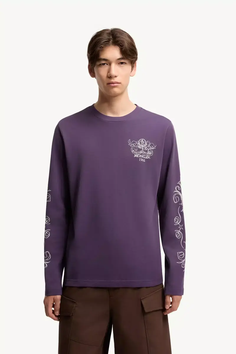 Moncler Logo Motif Cotton Long Sleeve T-shirt | Thumbnail 5