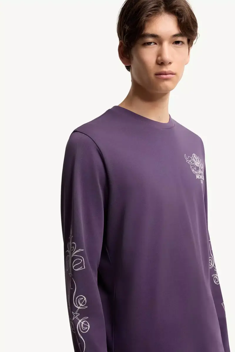 Moncler Logo Motif Cotton Long Sleeve T-shirt | Thumbnail 7