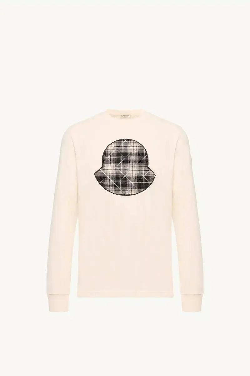 Moncler Check Panel Cotton Jersey T-shirt | Thumbnail 2 Moncler Check Panel Cotton Jersey T-shirt | Thumbnail 2