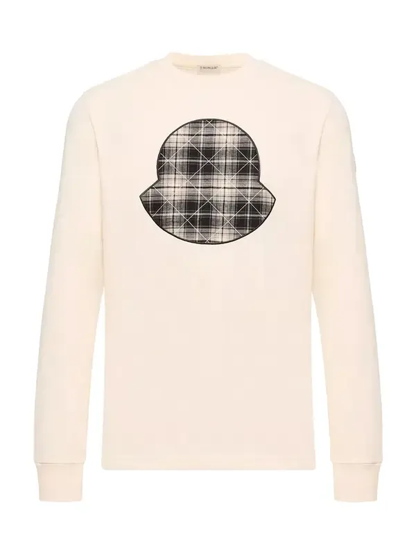 Moncler Check Panel Cotton Jersey T-shirt