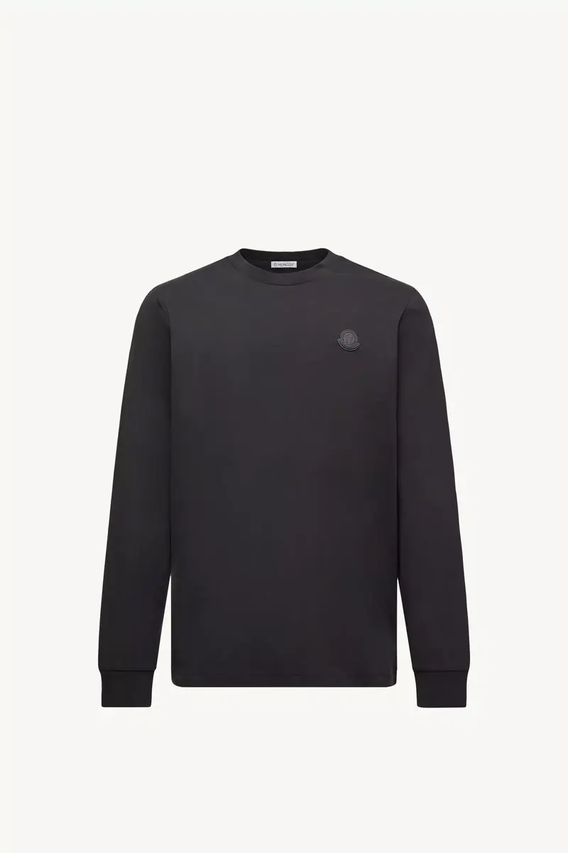 Moncler Leather Logo Long Sleeve Cotton T-shirt | Thumbnail 2 Moncler Leather Logo Long Sleeve Cotton T-shirt | Thumbnail 2