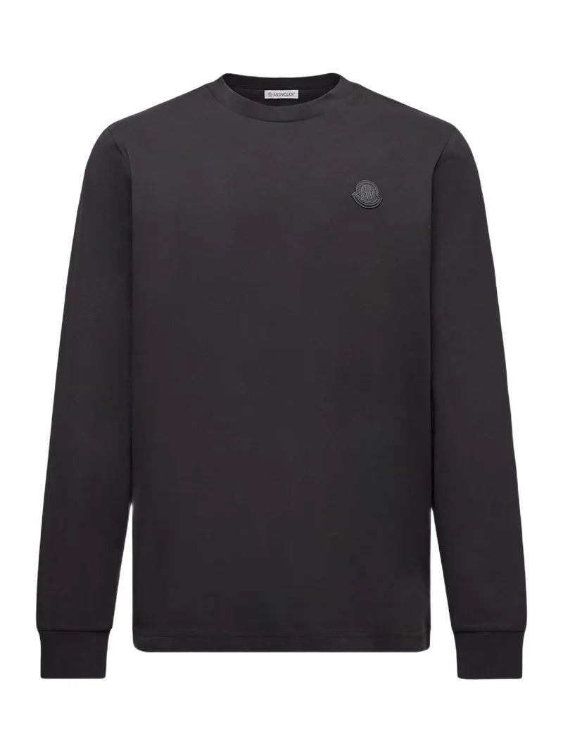 Leather Logo Long Sleeve Cotton T-shirt Leather Logo Long Sleeve Cotton T-shirt