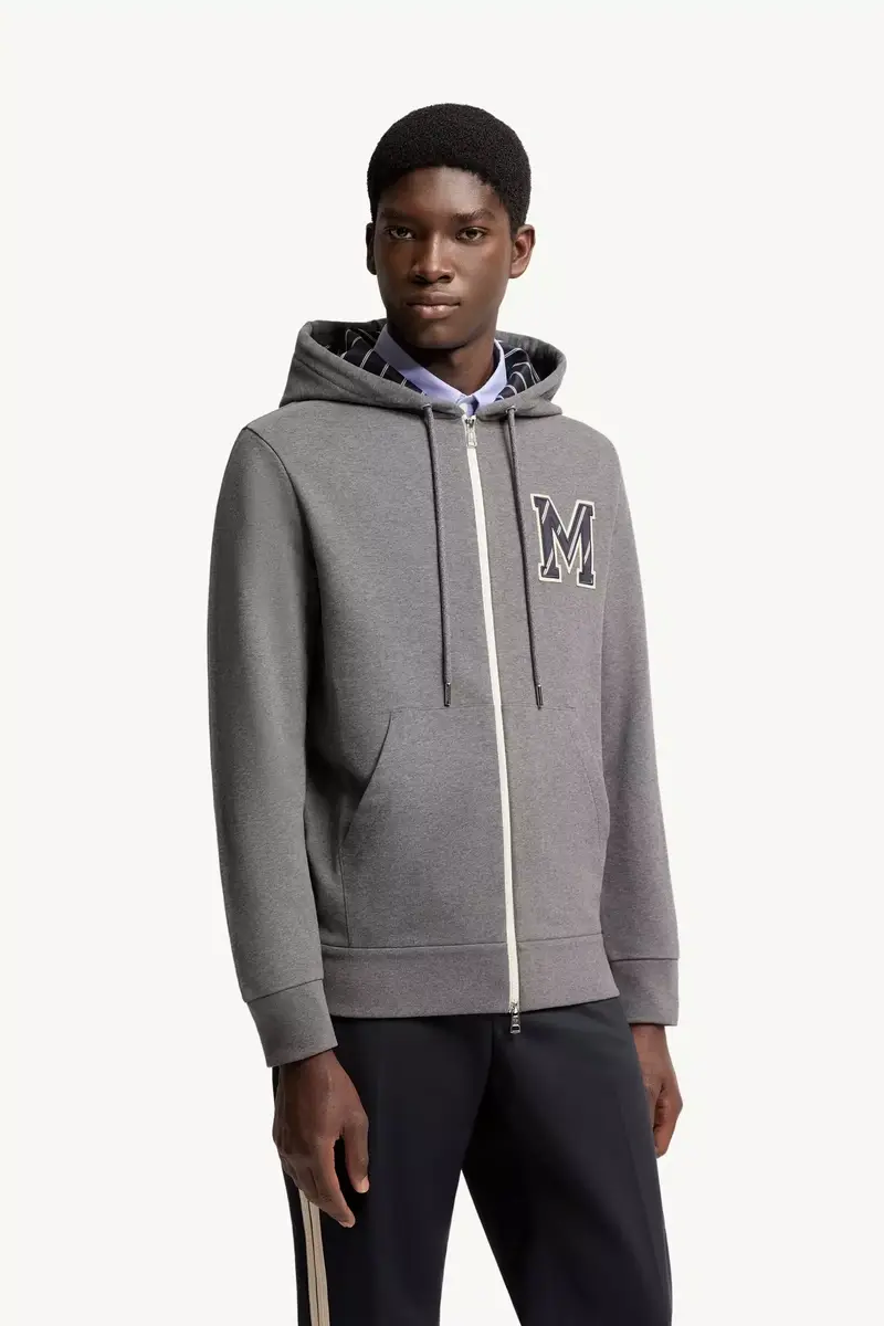 Moncler Monogram Cotton Zip-up Hoodie | Thumbnail 5 Moncler Monogram Cotton Zip-up Hoodie | Thumbnail 5