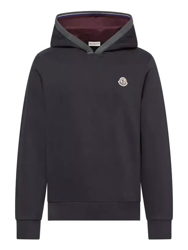Moncler Brushed Cotton Logo Hoodie