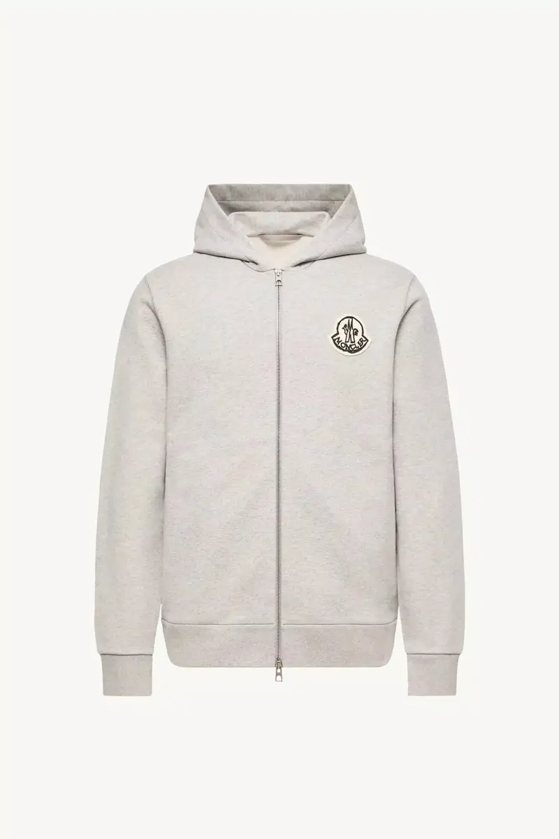 Moncler Sketched Logo Zip-up Cotton Hoodie | Thumbnail 2