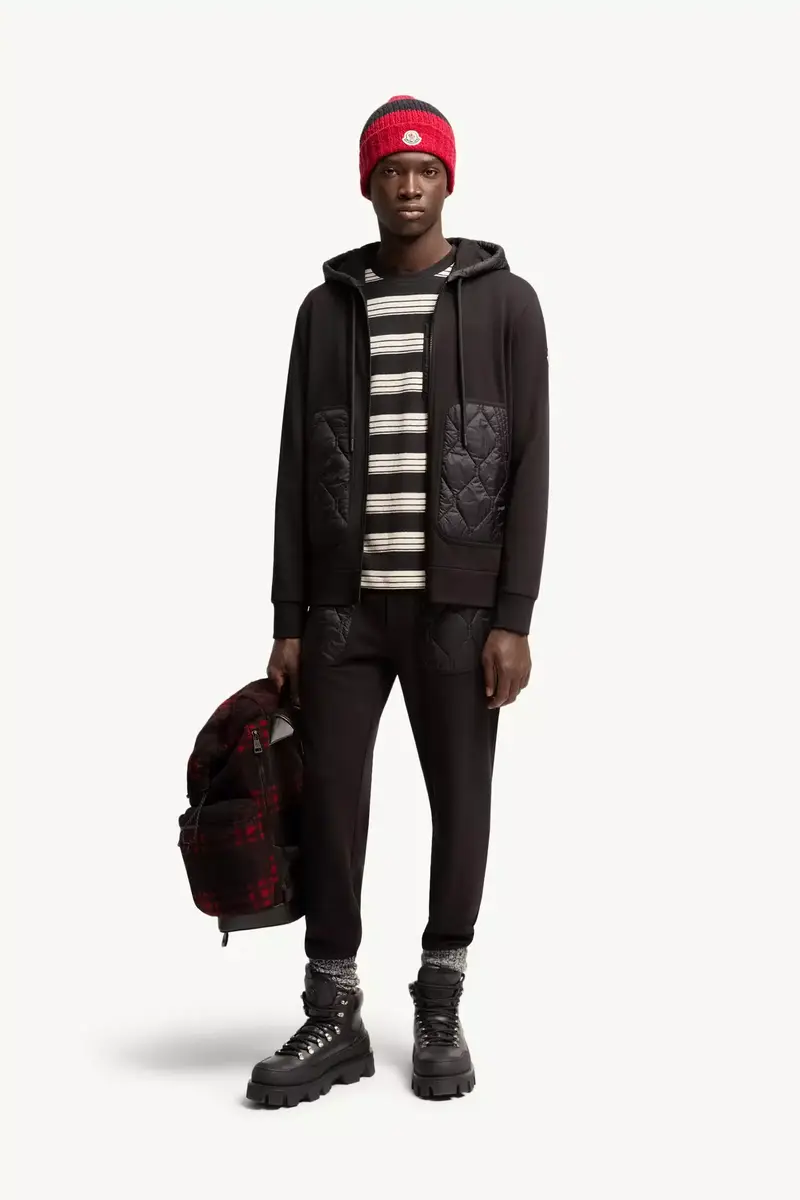 Moncler Diamond Quilted Cotton Blend Zip-up Hoodie | Thumbnail 3