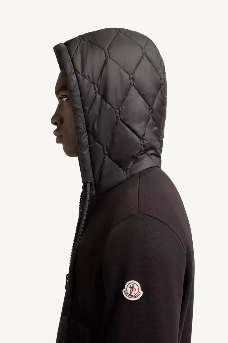 Moncler Diamond Quilted Cotton Blend Zip-up Hoodie | Thumbnail 4