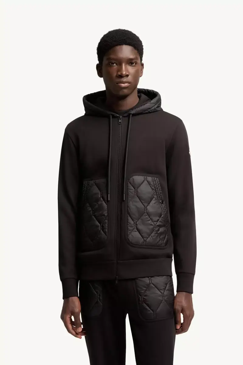 Moncler Diamond Quilted Cotton Blend Zip-up Hoodie | Thumbnail 5