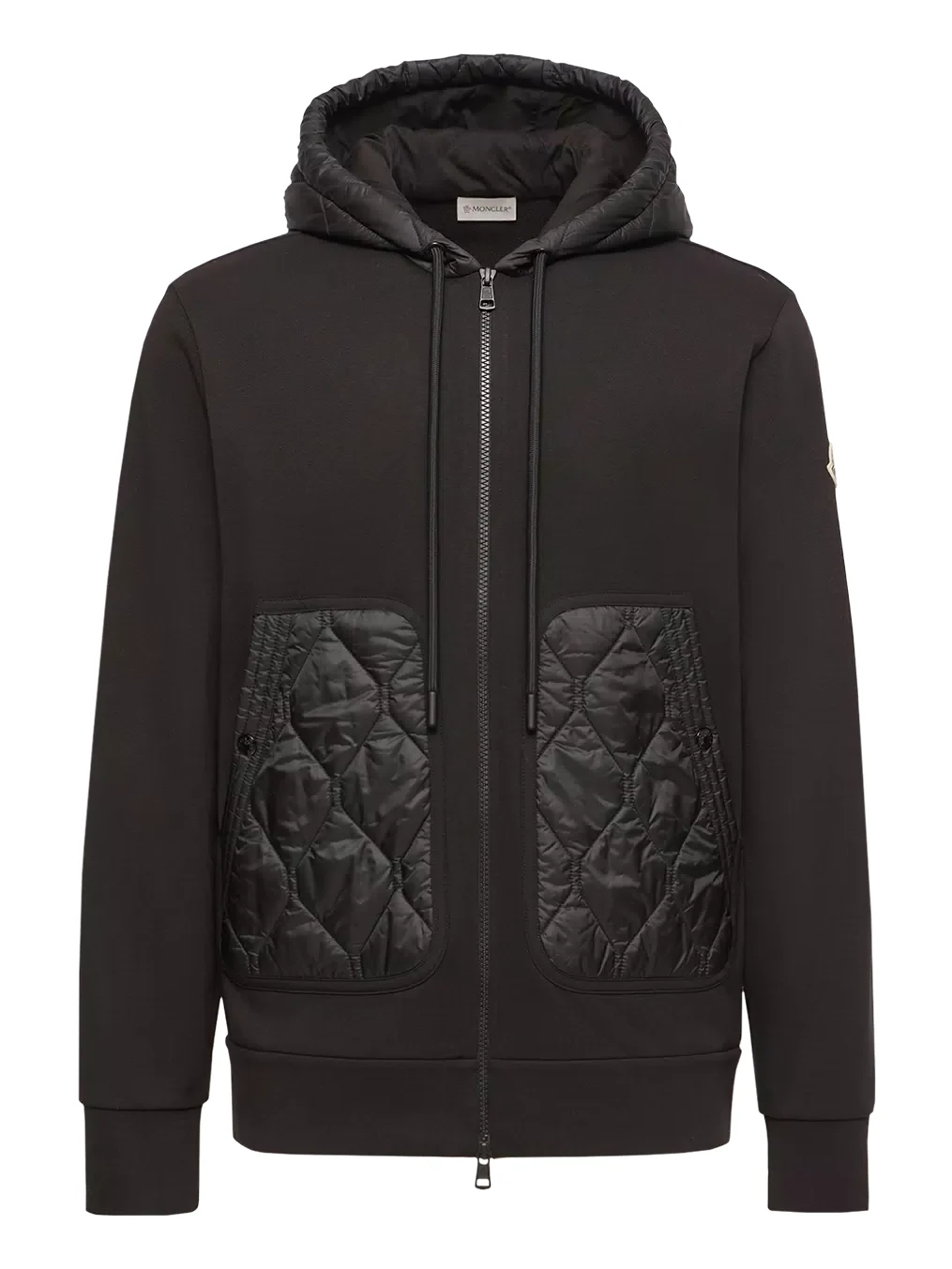 Diamond Quilted Cotton Blend Zip-up Hoodie Diamond Quilted Cotton Blend Zip-up Hoodie