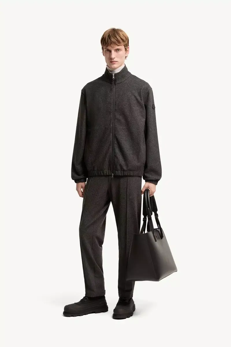 Moncler Leather Logo Zip-up Cardigan | Thumbnail 3 Moncler Leather Logo Zip-up Cardigan | Thumbnail 3
