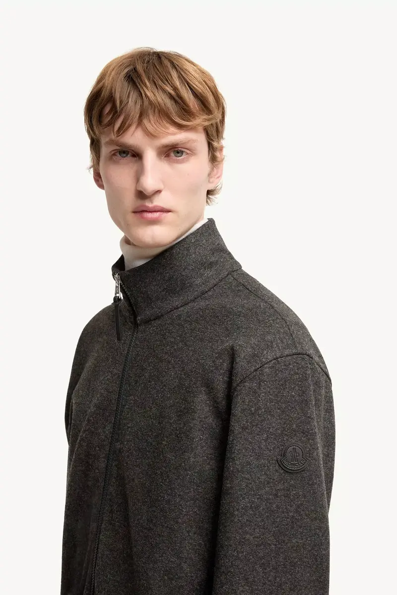 Moncler Leather Logo Zip-up Cardigan | Thumbnail 4 Moncler Leather Logo Zip-up Cardigan | Thumbnail 4