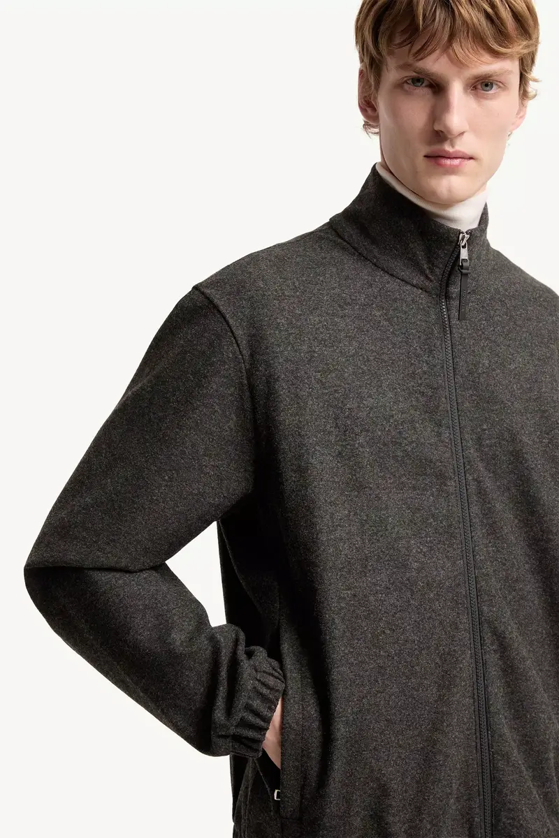 Moncler Leather Logo Zip-up Cardigan | Thumbnail 7 Moncler Leather Logo Zip-up Cardigan | Thumbnail 7