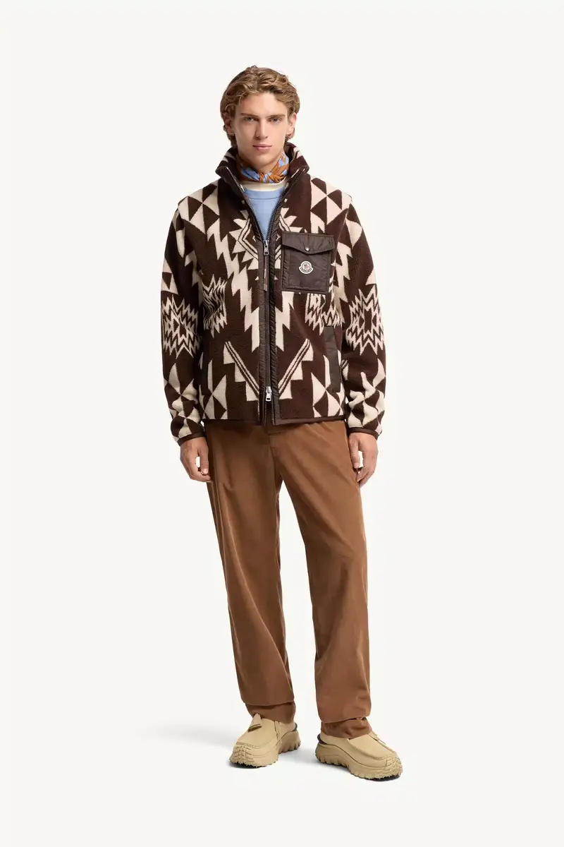 Moncler Geometric Teddy Zip-up Hoodie | Thumbnail 3