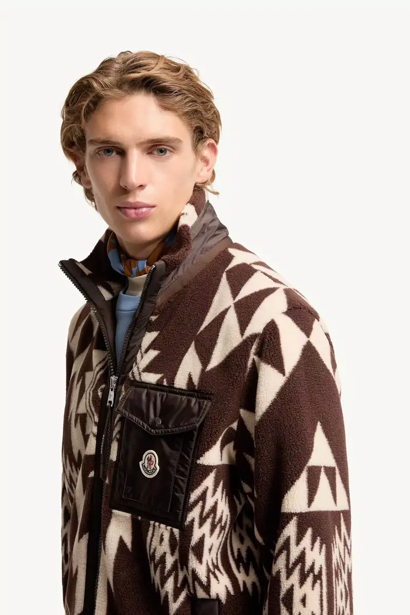 Moncler Geometric Teddy Zip-up Hoodie | Thumbnail 4