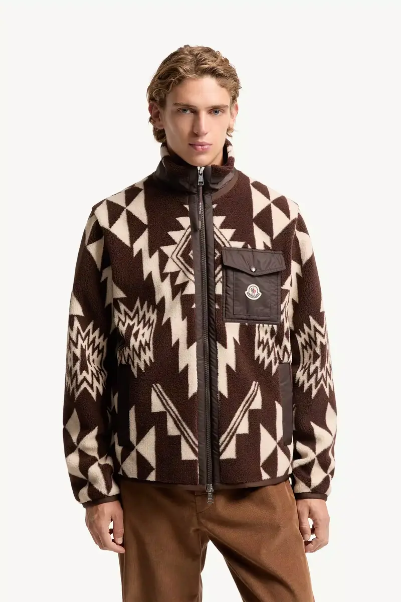Moncler Geometric Teddy Zip-up Hoodie | Thumbnail 5