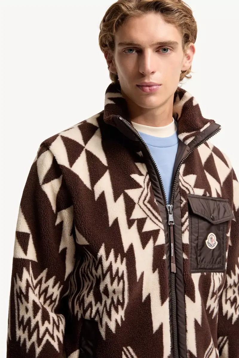 Moncler Geometric Teddy Zip-up Hoodie | Thumbnail 7