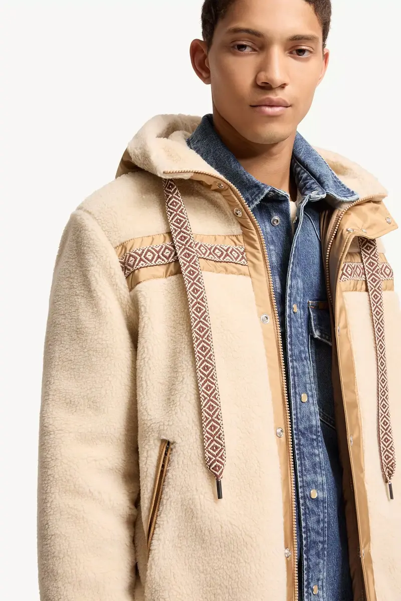 Moncler Geometric Trim Teddy Zip-up Hoodie | Thumbnail 7 Moncler Geometric Trim Teddy Zip-up Hoodie | Thumbnail 7