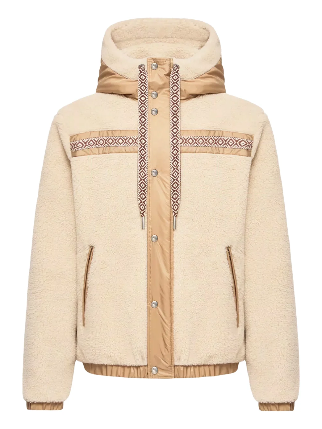 Geometric Trim Teddy Zip-up Hoodie Geometric Trim Teddy Zip-up Hoodie