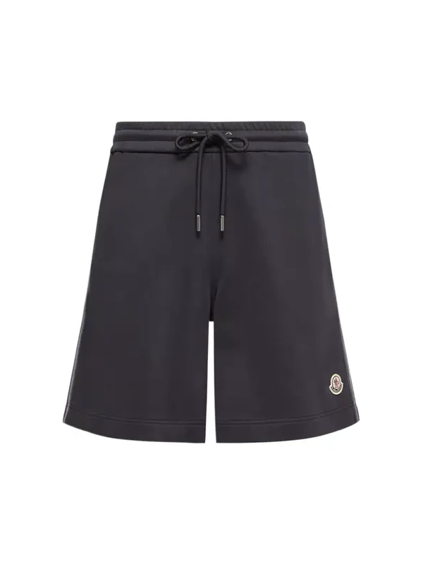 Striped Trim Cotton Fleece Shorts Striped Trim Cotton Fleece Shorts
