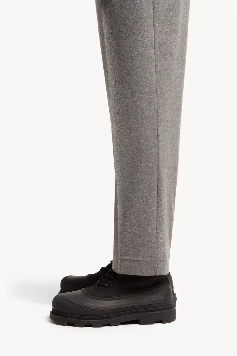 Moncler Leather Logo Flannel Pants | Thumbnail 4 Moncler Leather Logo Flannel Pants | Thumbnail 4