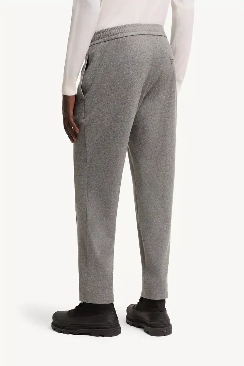 Moncler Leather Logo Flannel Pants | Thumbnail 6 Moncler Leather Logo Flannel Pants | Thumbnail 6
