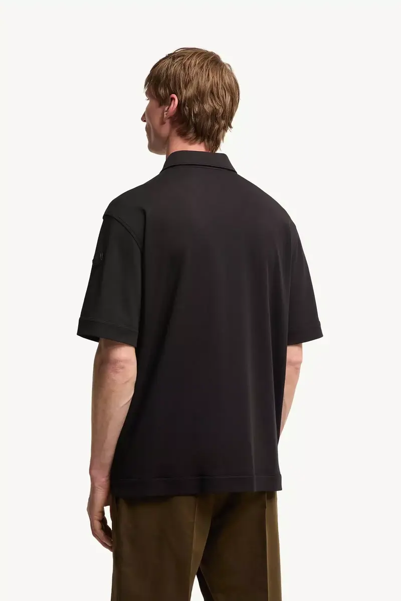 Moncler Leather Logo Cotton Short Sleeve Shirt | Thumbnail 6 Moncler Leather Logo Cotton Short Sleeve Shirt | Thumbnail 6
