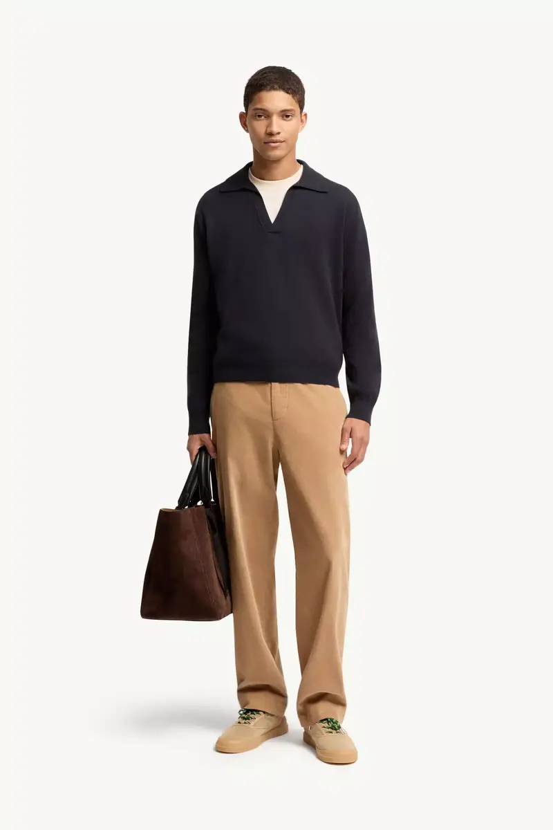 Moncler Wool & Cashmere Long Sleeve Polo Shirt | Thumbnail 3 Moncler Wool & Cashmere Long Sleeve Polo Shirt | Thumbnail 3