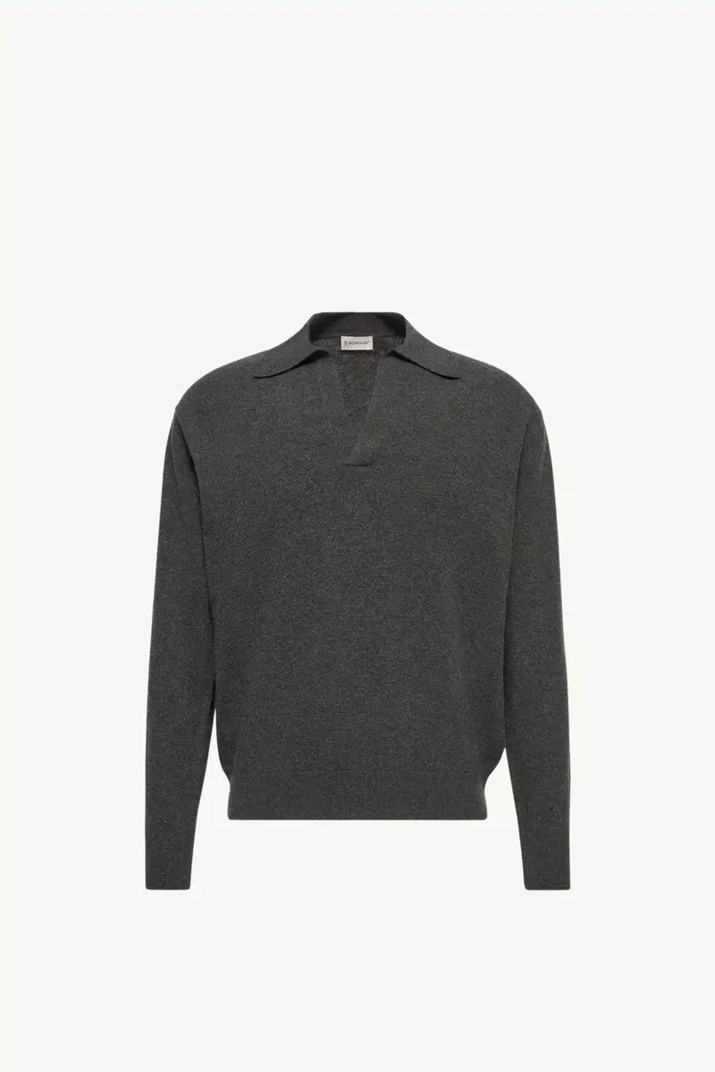 Moncler Wool & Cashmere Long Sleeve Polo Shirt | Thumbnail 2 Moncler Wool & Cashmere Long Sleeve Polo Shirt | Thumbnail 2