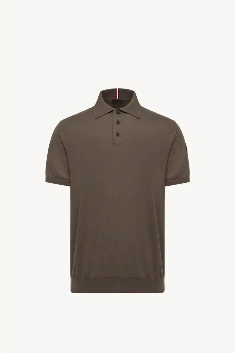 Moncler Logo Cotton Knit Polo | Thumbnail 2 Moncler Logo Cotton Knit Polo | Thumbnail 2