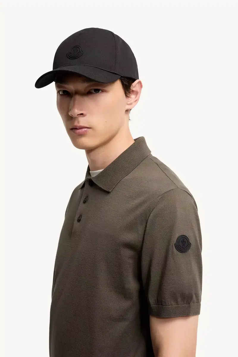 Moncler Logo Cotton Knit Polo | Thumbnail 4 Moncler Logo Cotton Knit Polo | Thumbnail 4