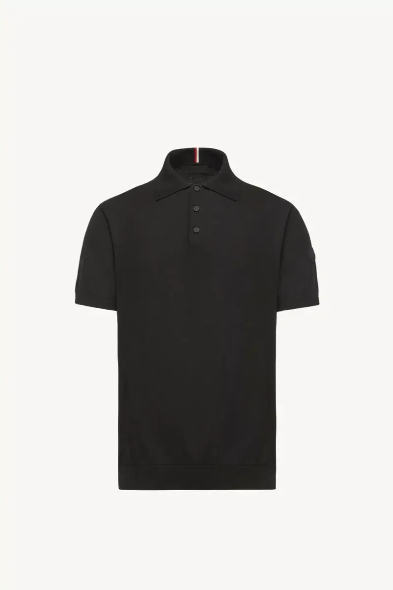 Moncler Logo Cotton Knit Polo | Thumbnail 2 Moncler Logo Cotton Knit Polo | Thumbnail 2