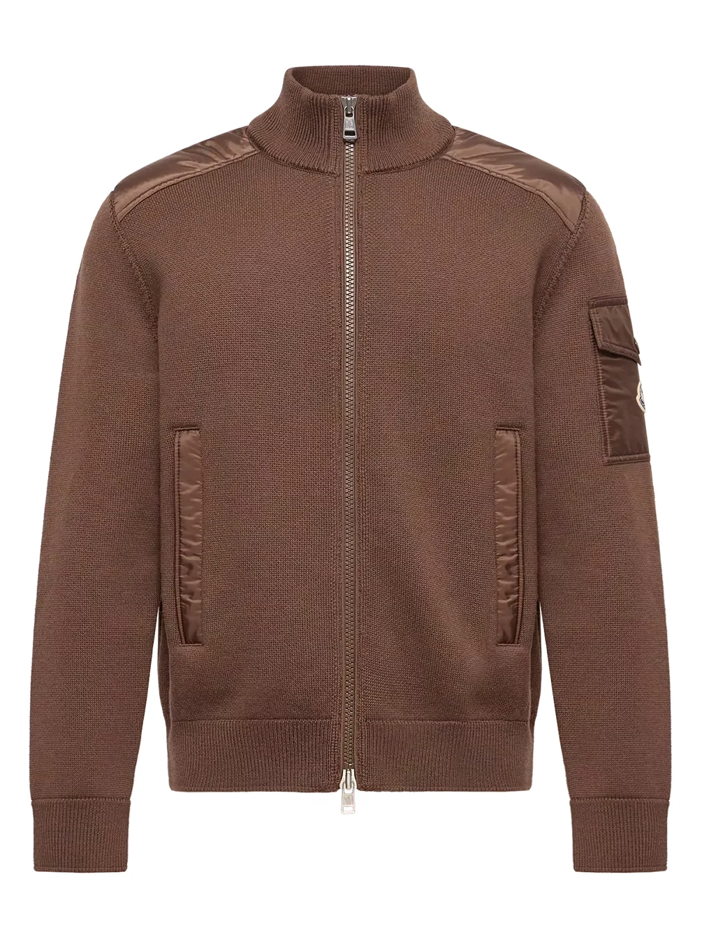 Padded Wool Zip-up Cardigan