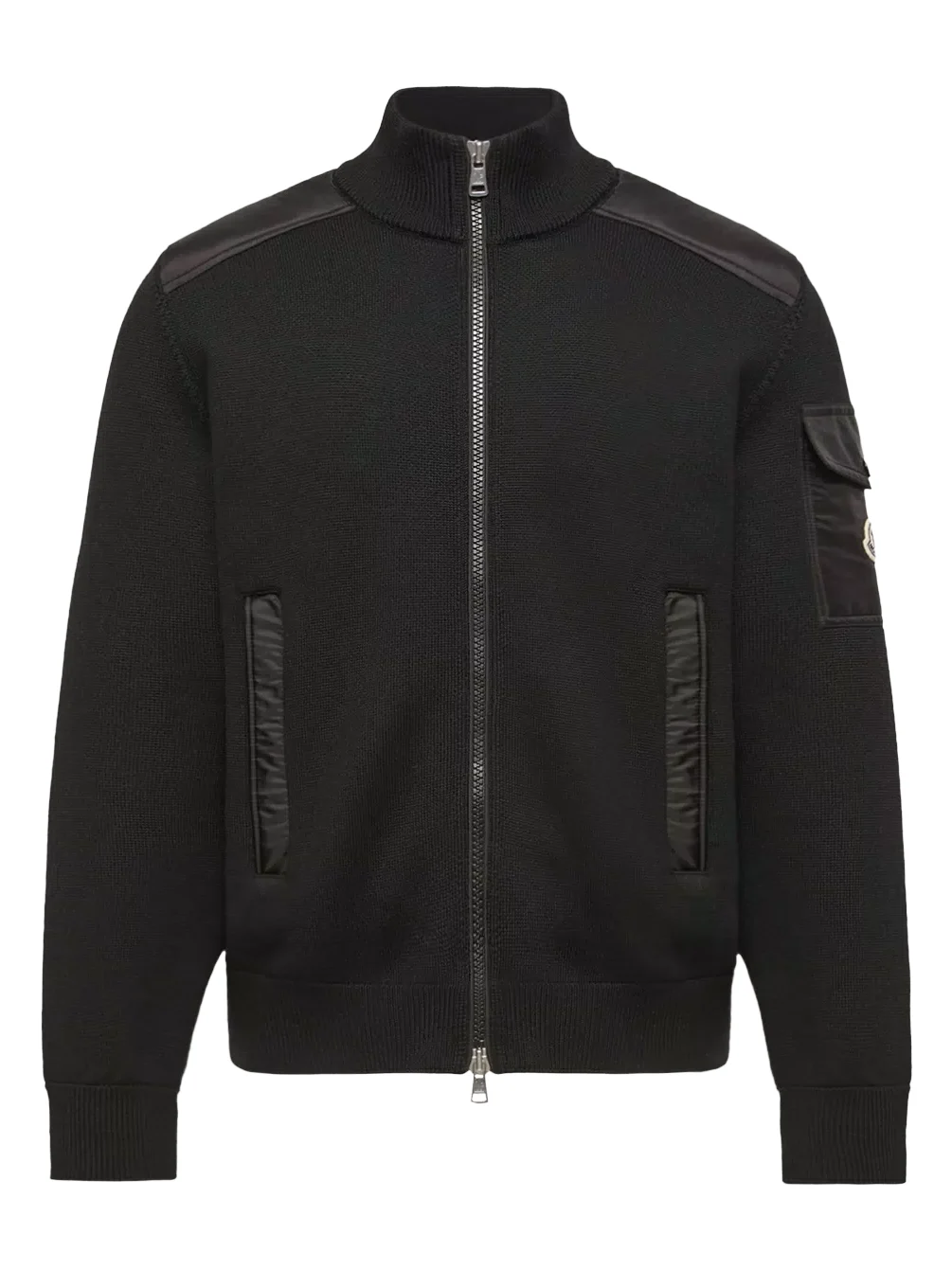 Padded Wool Zip-up Cardigan