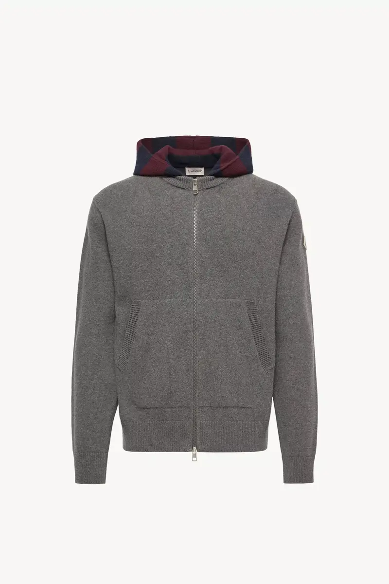 Moncler Striped Hood Wool & Cashmere Cardigan | Thumbnail 2 Moncler Striped Hood Wool & Cashmere Cardigan | Thumbnail 2