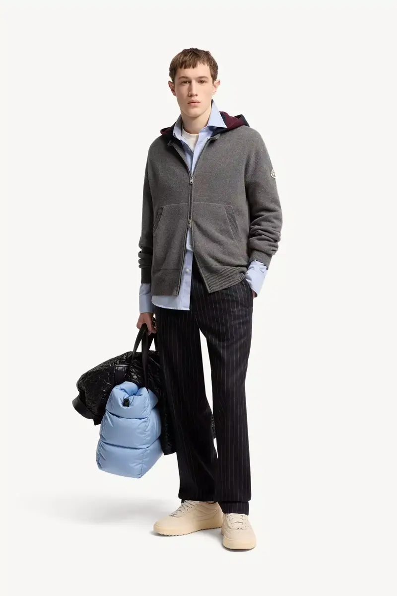 Moncler Striped Hood Wool & Cashmere Cardigan | Thumbnail 3 Moncler Striped Hood Wool & Cashmere Cardigan | Thumbnail 3