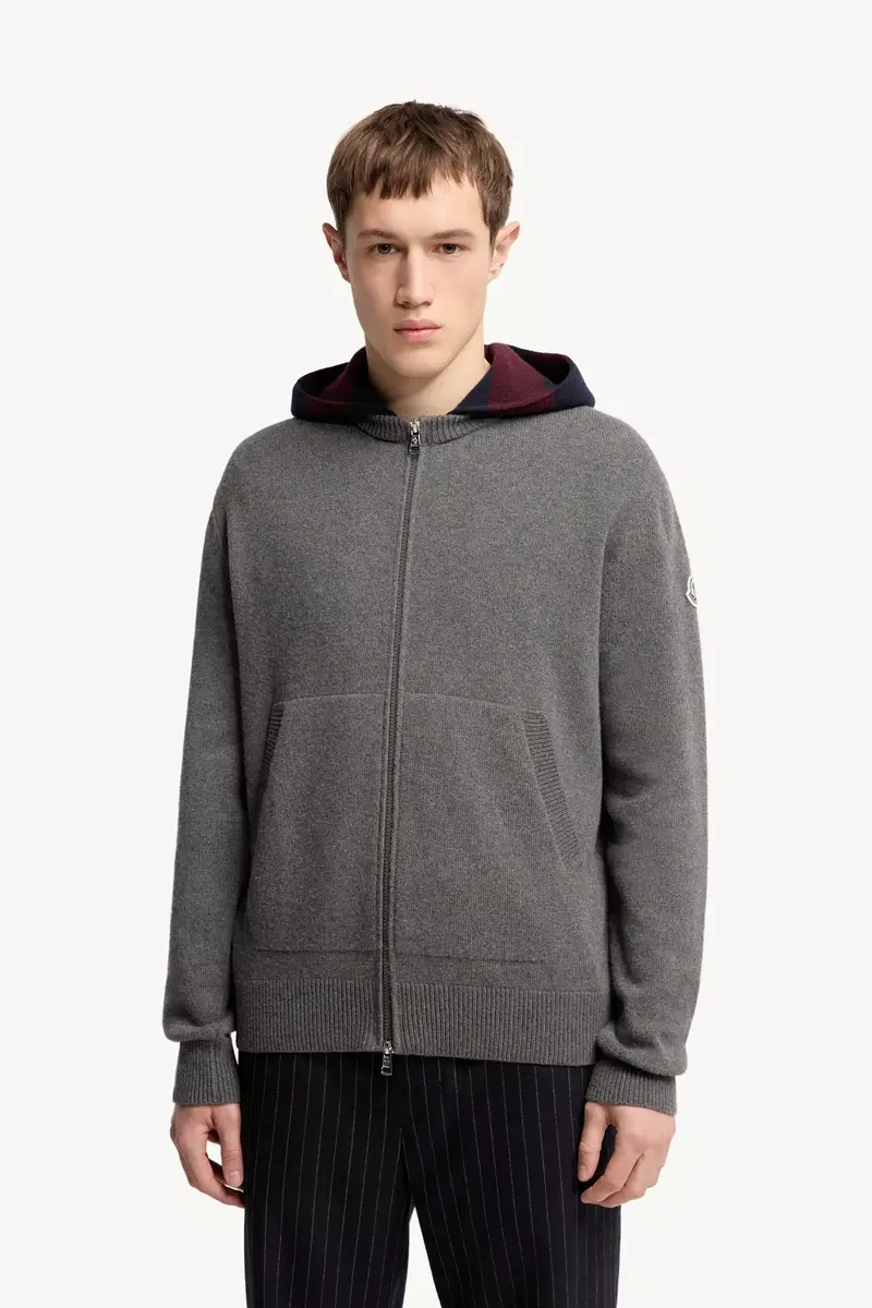Moncler Striped Hood Wool & Cashmere Cardigan | Thumbnail 5 Moncler Striped Hood Wool & Cashmere Cardigan | Thumbnail 5