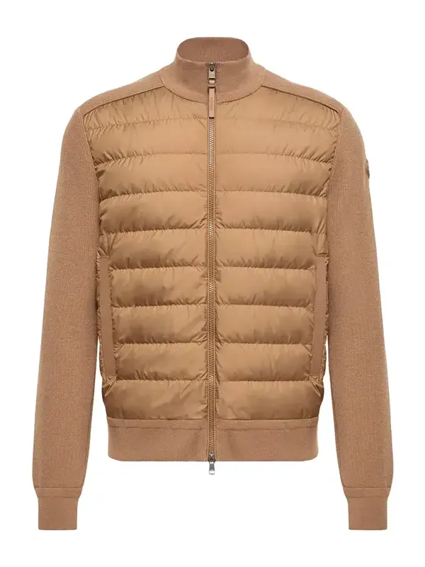 Wool & Cashmere Blend Padded Zip-up Cardigan Wool & Cashmere Blend Padded Zip-up Cardigan