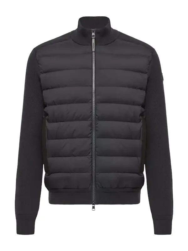 Wool & Cashmere Blend Padded Zip-up Cardigan