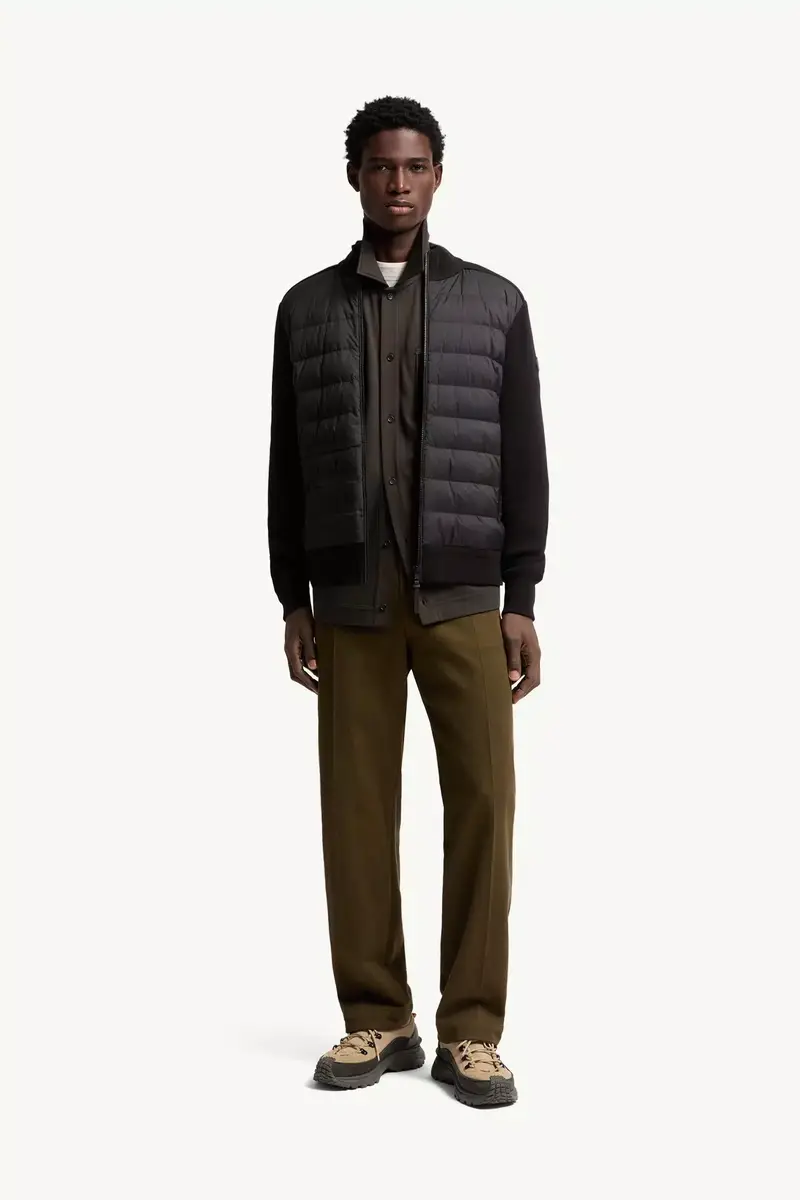 Moncler Wool & Cashmere Blend Padded Zip-up Cardigan | Thumbnail 3